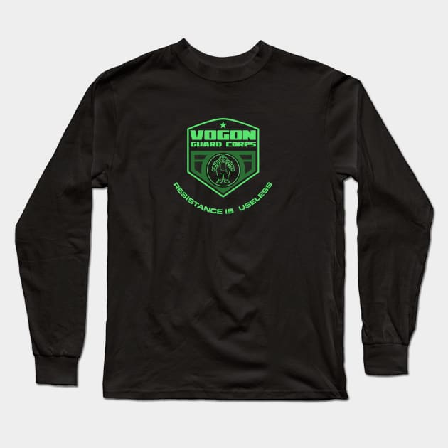 Vogon Guard Corps Insignia Long Sleeve T-Shirt by Nik Afia designs